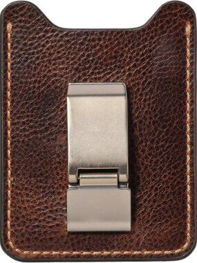 Stylish Men's Leather Money Clip Wallet, Front Pocket Design, Brown Color